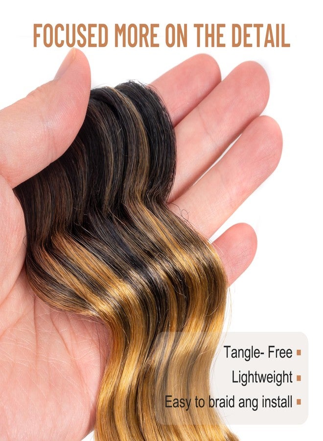 ToyoTree Ocean Wave Crochet Hair - 12 Inch 8 Packs 3 Tones Ombre Blonde Mid-Length Curly Deep Wave Crochet Hair, Synthetic Ocean Wave Braiding Hair Extensions (12 Inch,OT27/613-8P) - Image 4