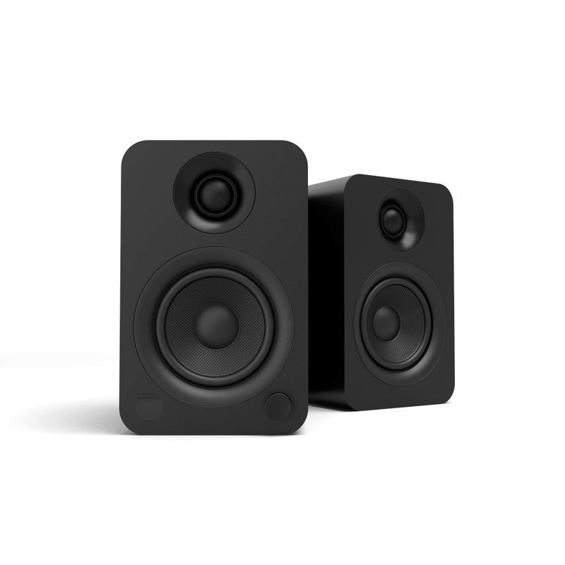 مكبرات صوت Kanto YU 140W مع بلوتوث 42 ومدخل RCA ميزات اكتشاف الإشارة ووضع الاستعداد التلقائي جهاز التحكم عن بعد متضمن زوج أسود غير لامع