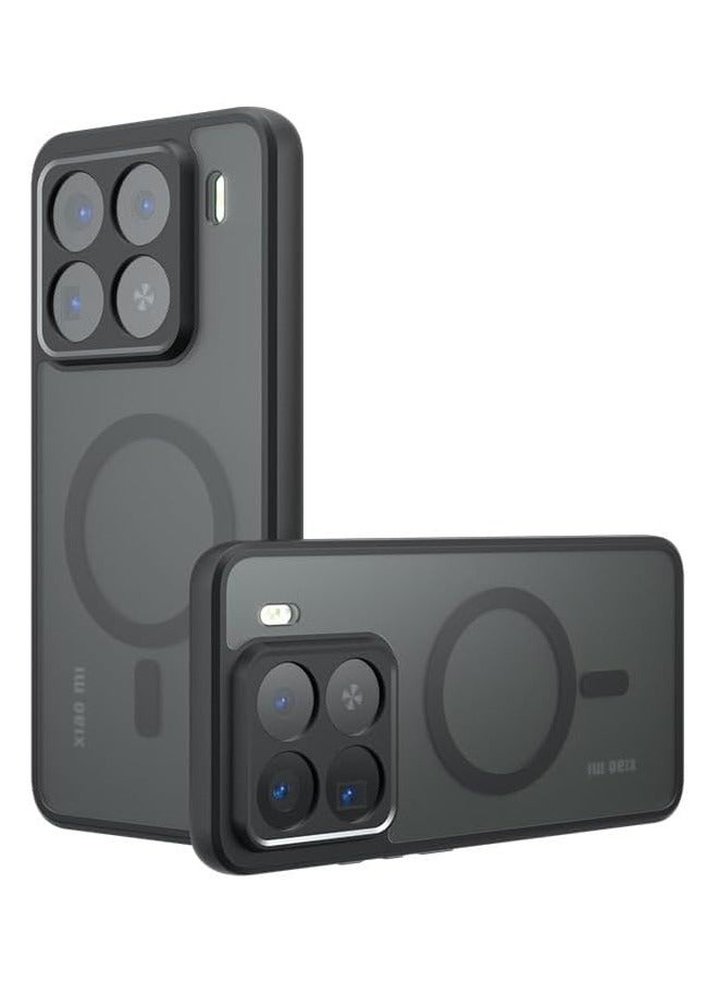 Magnetic Case Compatible with Xiaomi 15 Pro 5G Case, Frosted Matte Armor Back Cover Airbag Shockproof PC+TPU Protective Cover Support Wireless Charging - Image 1