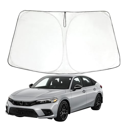 ROCCS Flexible Windshield Sun Shade for Honda Civic 2016 2017 2018 2019 2021 2022 Front Window Sunshade Heat Shield Reflector Cover Foldable Sun Visor Blocks UV Rays - Image 1