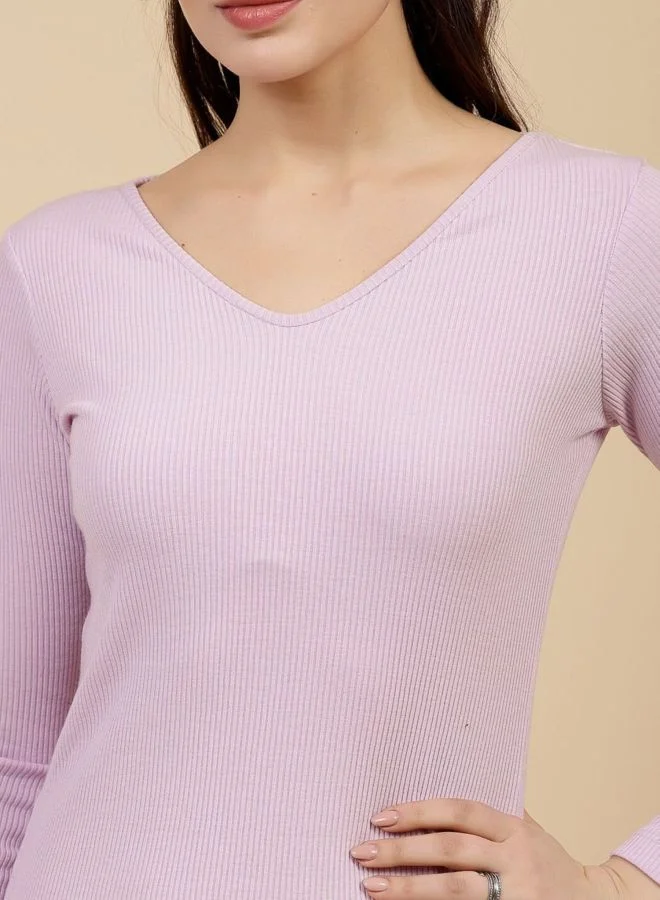 Freehand  Women Regular Fit Solid V-Neck Long Sleeve Dress for Women | Best Price UAE