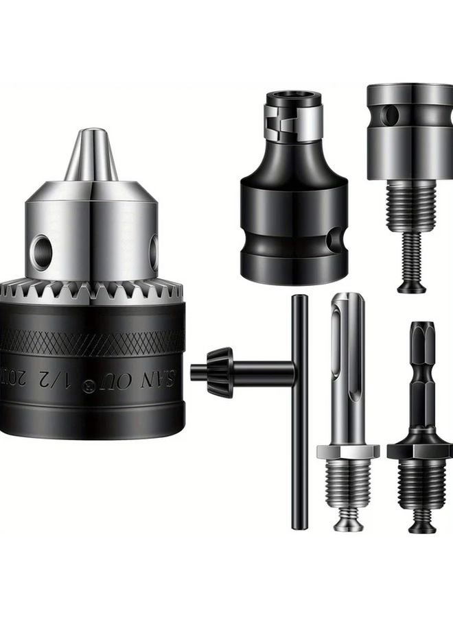 6pcs 1 2 20 UNF Mount Drill Chuck Set 1 5 13mm Capacity 1 4 1 2 Hex Shank - Image 1