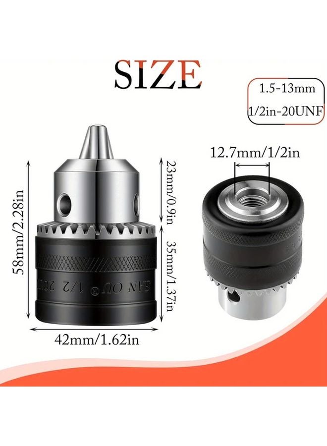 6pcs 1 2 20 UNF Mount Drill Chuck Set 1 5 13mm Capacity 1 4 1 2 Hex Shank - Image 3