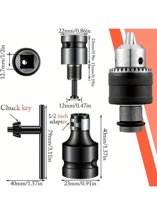 6pcs 1 2 20 UNF Mount Drill Chuck Set 1 5 13mm Capacity 1 4 1 2 Hex Shank - Image 5