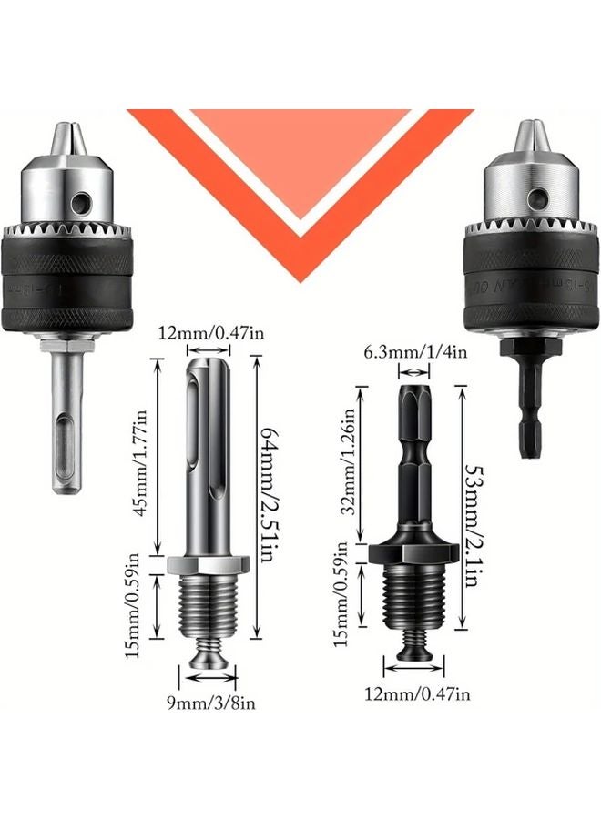 6pcs 1 2 20 UNF Mount Drill Chuck Set 1 5 13mm Capacity 1 4 1 2 Hex Shank - Image 4