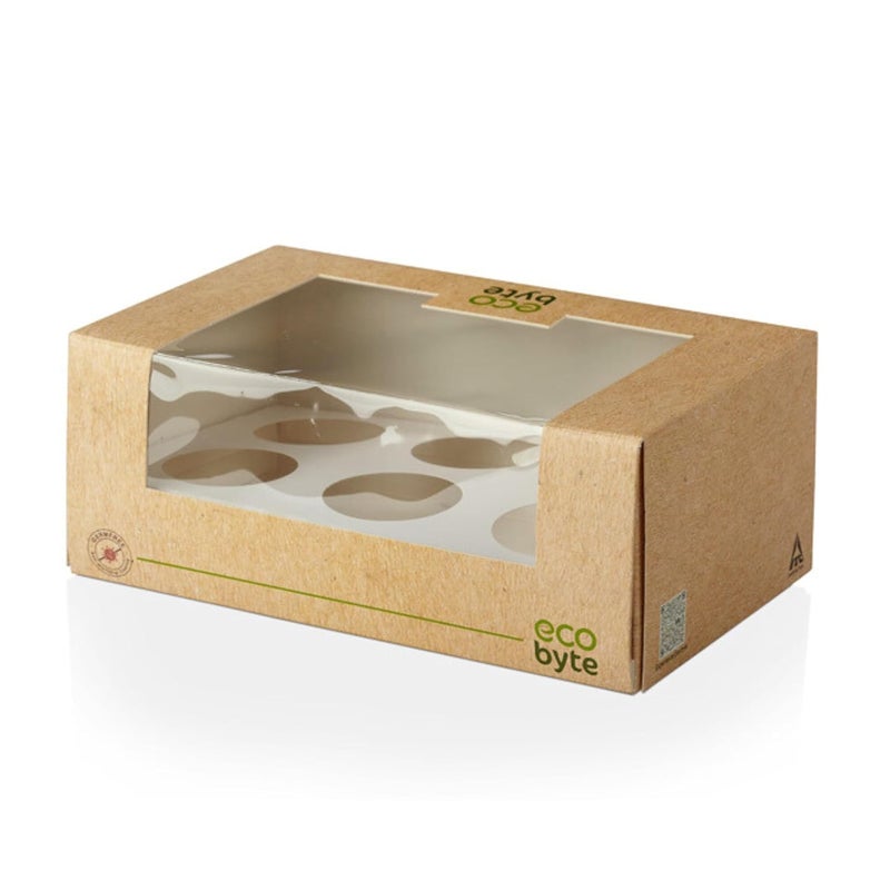 Ecobyte ITC Cupcake Box wWindow 10 x 6 x 4 in wCupcake Holder Inserts 275 in Pack of 20 Recyclable GermFree Takeaway Cup Cake Box for Parties Birthdays Bakery - Image 2
