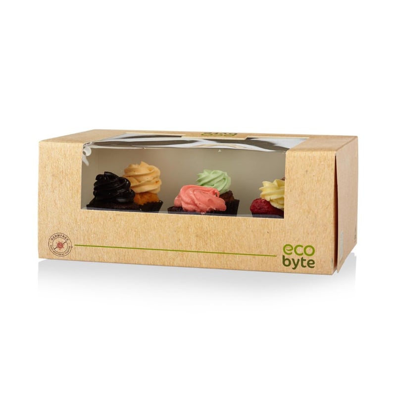 Ecobyte ITC Cupcake Box wWindow 10 x 6 x 4 in wCupcake Holder Inserts 275 in Pack of 20 Recyclable GermFree Takeaway Cup Cake Box for Parties Birthdays Bakery - Image 1