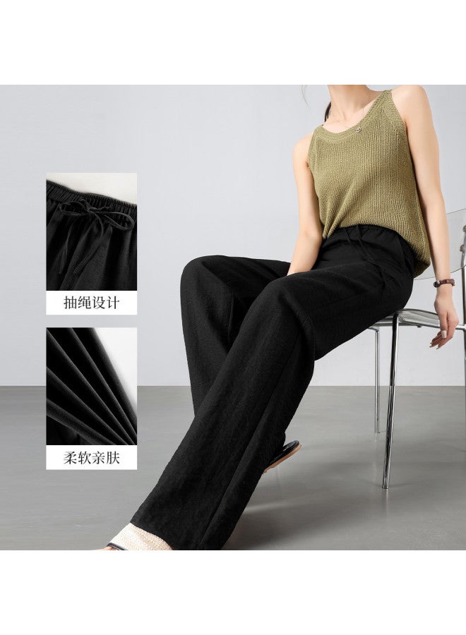 Hstyle high-waisted Wide-leg Pants For Women - 2025 Summer Lightweight Breathable Versatile Slimming Casual Trousers - Image 4