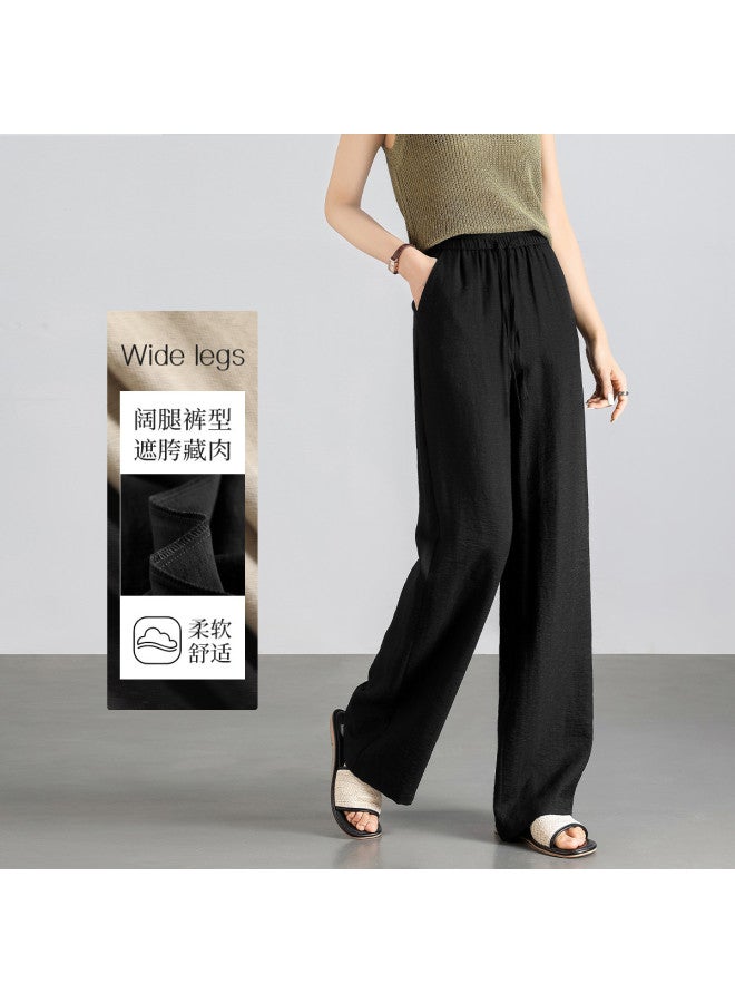 Hstyle high-waisted Wide-leg Pants For Women - 2025 Summer Lightweight Breathable Versatile Slimming Casual Trousers - Image 3