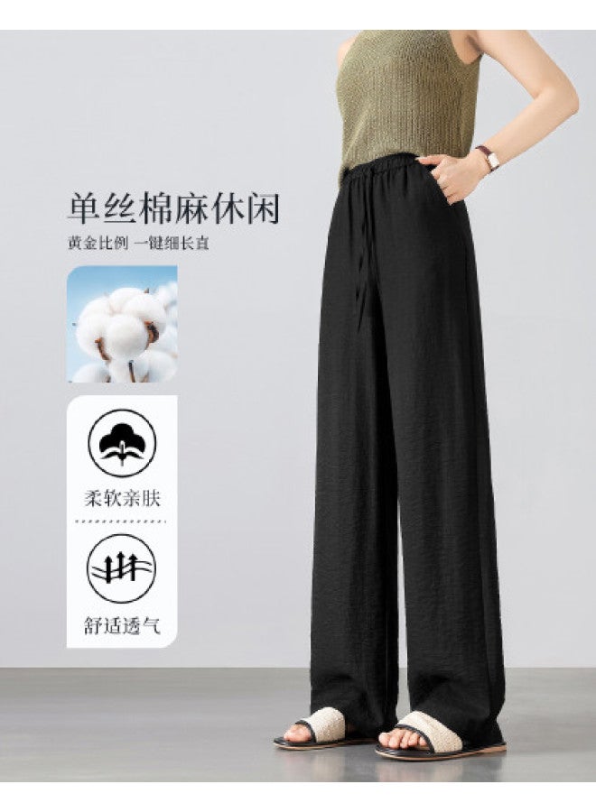 Hstyle high-waisted Wide-leg Pants For Women - 2025 Summer Lightweight Breathable Versatile Slimming Casual Trousers - Image 1