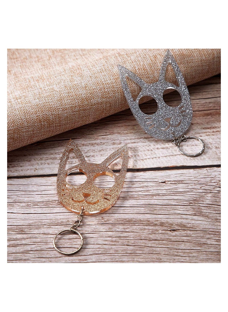 SYOSI 2 Pcs Cat Keychain Silicone Mold Dog Paw Print Keychain Epoxy Resin Casting Mold with 30 Pcs Key Rings for Diy Jewelry Making Keychain Pendant Pet Tag - Image 2