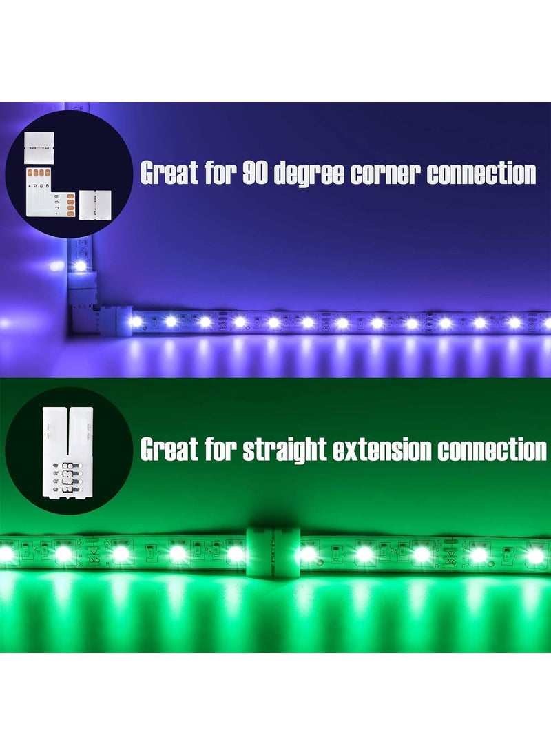Snoogg SNOOGG 15PC Pack 10 mm 4 Pin Led Strip Solderless gapless Extension Coupler connectors Type Shape for for SMD 5050 Multicolor Strip No Soldering Required Unwired Gapless led Strip Adapter Extension  - Image 4