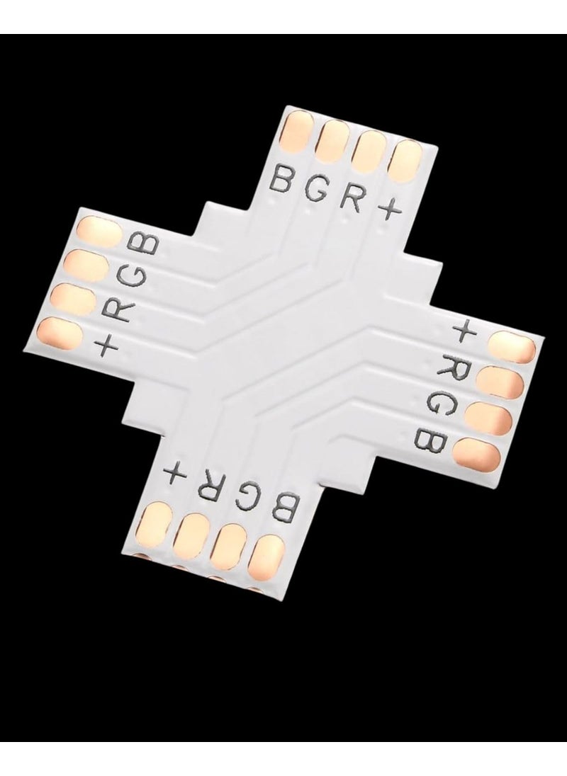 Snoogg SNOOGG 15PC Pack 10 mm 4 Pin Led Strip Solderless gapless Extension Coupler connectors Type Shape for for SMD 5050 Multicolor Strip No Soldering Required Unwired Gapless led Strip Adapter Extension  - Image 1