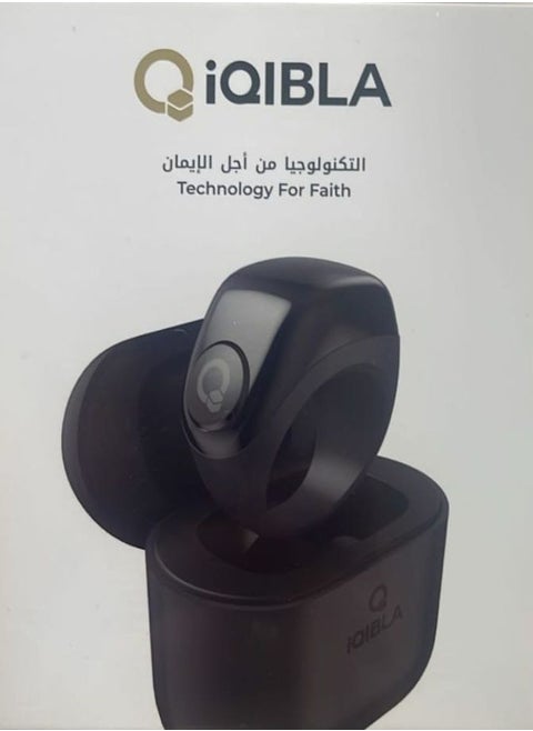 iQIBLA Smart Tasbih Ring with Charging Case - Black 3 Sizes 18/20/22