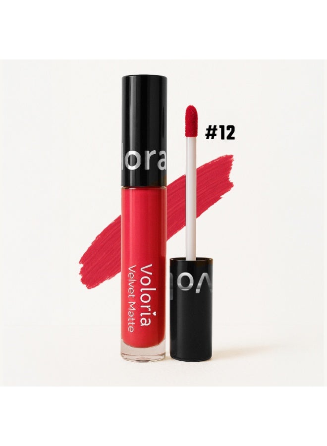 Voloria Velvet Matte Liquid Lipstick #12 – Long-lasting, Soft Matte Finish - Image 1