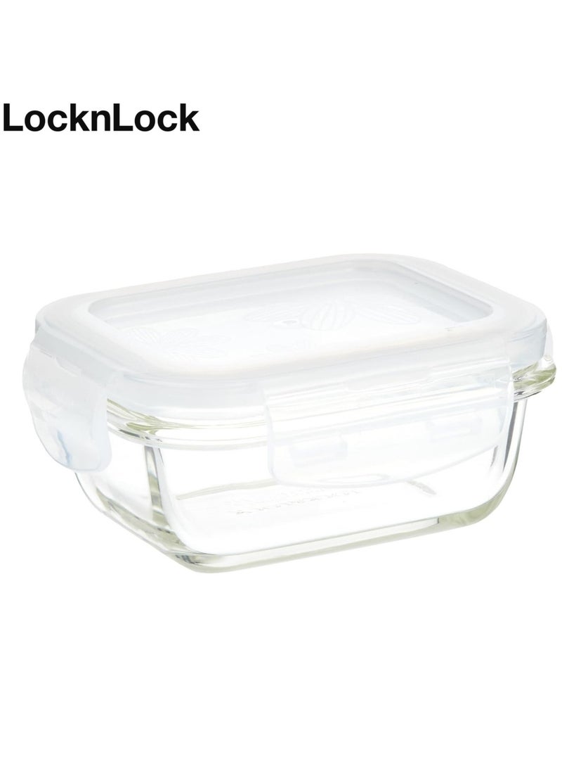 LOCK & LOCK - LocknLock 160ml Oven-Safe Borosilicate Glass Rectangular Container with Airtight Lid - Microwave, Freezer, and Dishwasher Safe - Image 1