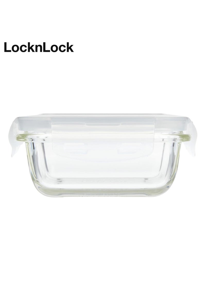 LOCK & LOCK - LocknLock 160ml Oven-Safe Borosilicate Glass Rectangular Container with Airtight Lid - Microwave, Freezer, and Dishwasher Safe - Image 1