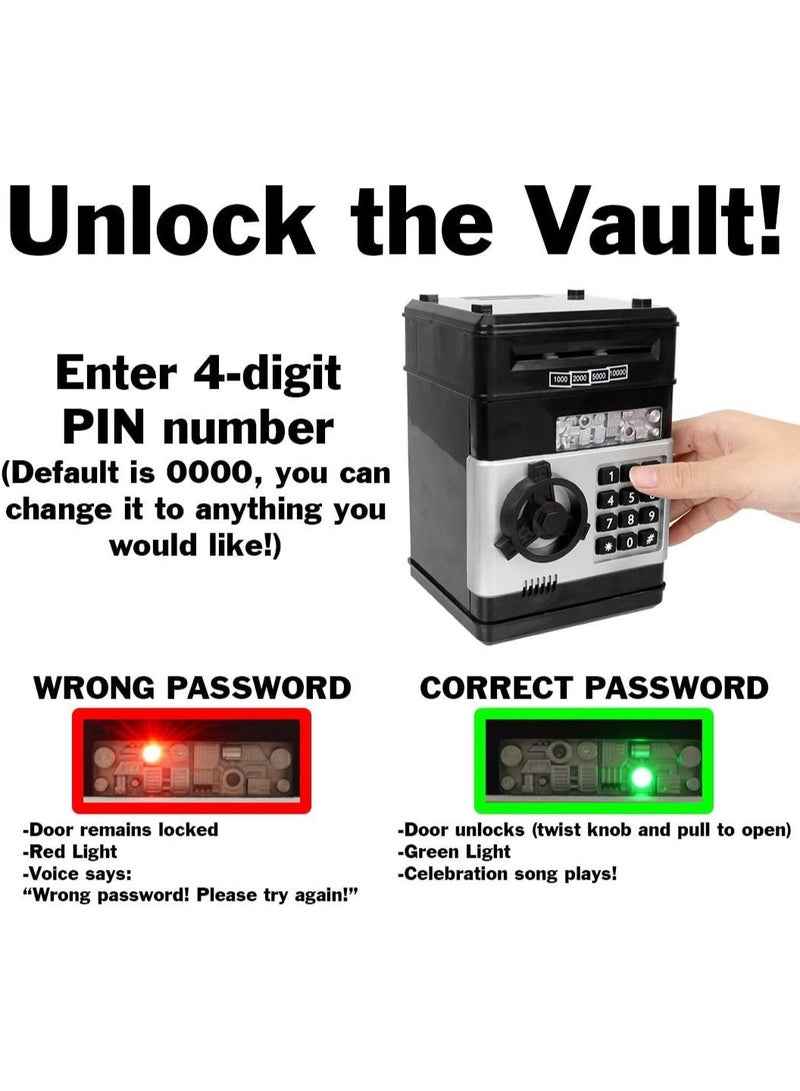 Rally Kids’ Electronic Money Saving Bank with Keypad & Password – Safe Educational Piggy Bank - Image 5