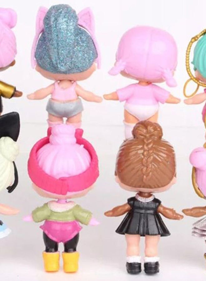 GObuy 8-Piece Lol Sparkly Baby Highly Detailed Pvc Doll Set For Kids, Multicolour 21.6x15.5x6.3cm - Image 2