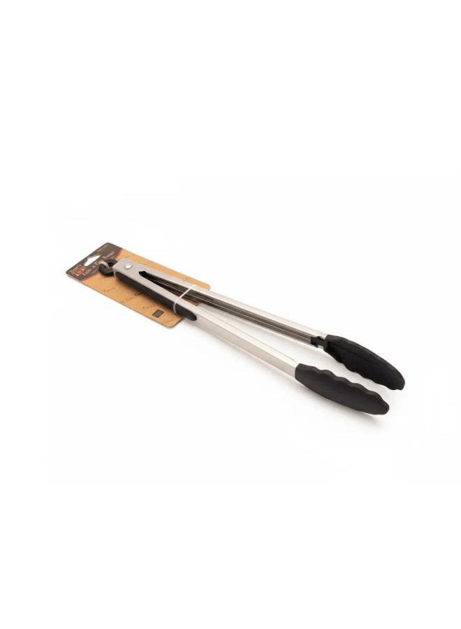 Stainless Steel Kitchen Tongs 35cm – Heat-Resistant Non-Slip Silicone Tips for Grilling, Cooking, and Serving - Image 1