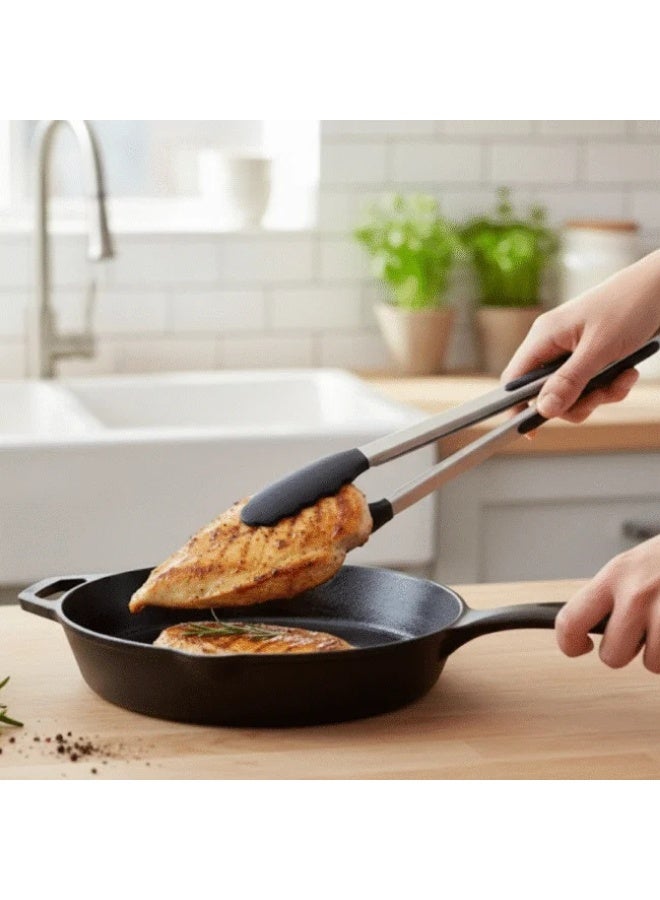 Stainless Steel Kitchen Tongs 35cm – Heat-Resistant Non-Slip Silicone Tips for Grilling, Cooking, and Serving - Image 4