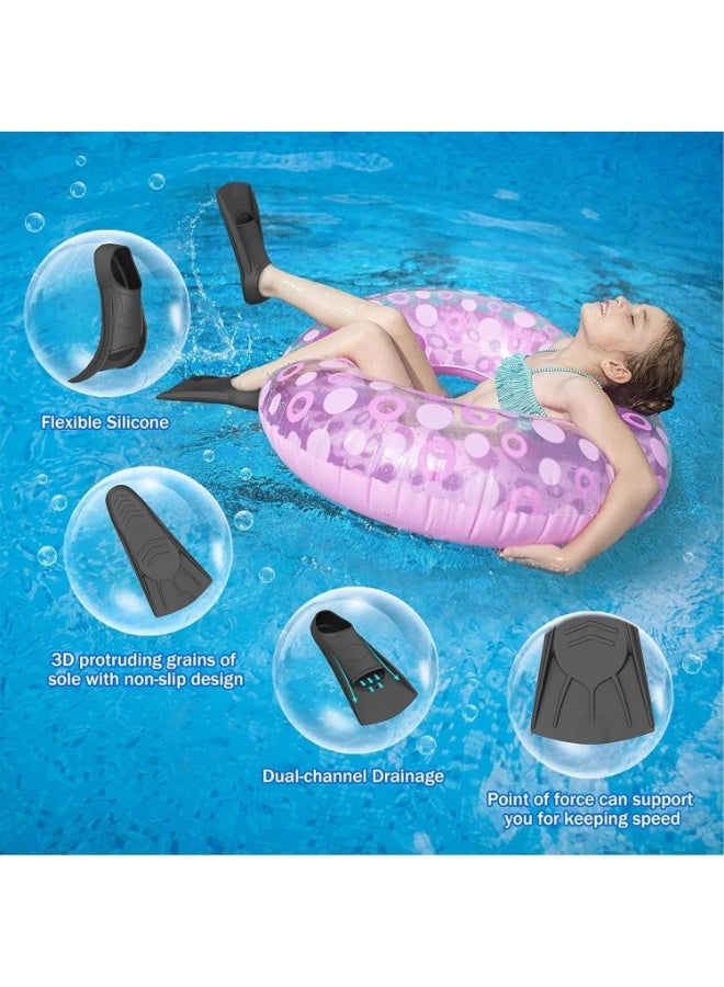 QSHOP Soft Silicone Diving Fins – High Elasticity & Endurance Light Full Foot Swimming Fins | Open Heel Swim Fins for Snorkeling or Swimming Training for Adults Men Women Kids  - Image 4