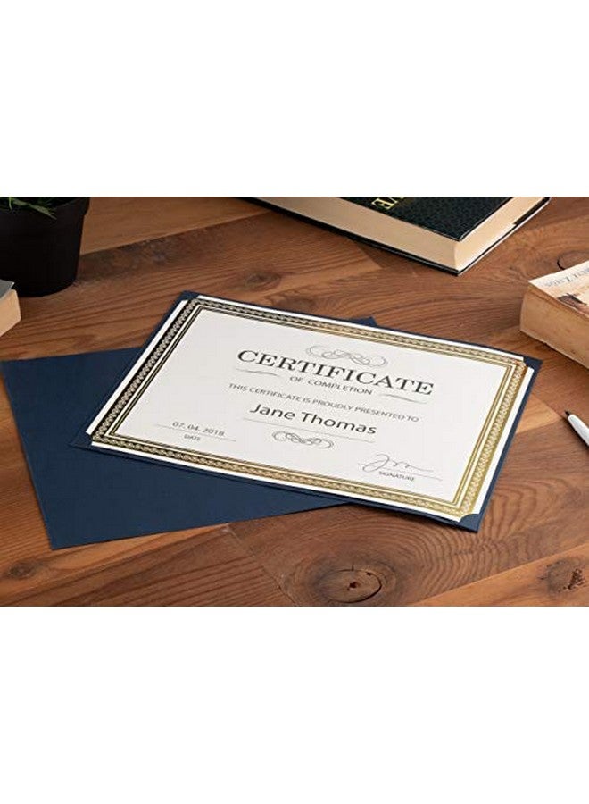 Sustainable Greetings 48Pack Single Sided Award Certificate Holders Bulk Certificate Holders For Graduation Diploma Employee Appreciation Certification (Fits 8.5X11 Navy Blue) - Image 3
