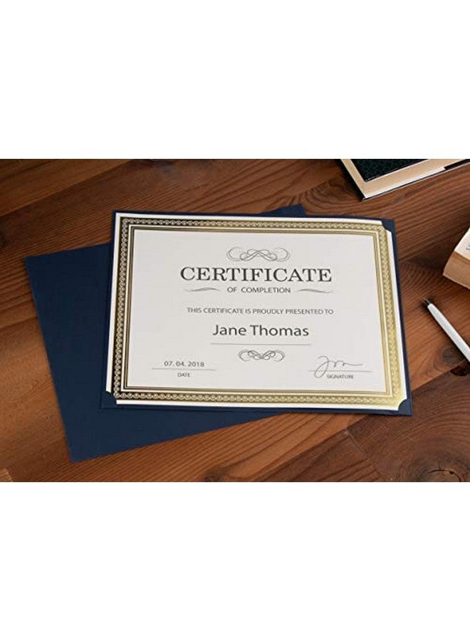 Sustainable Greetings 48Pack Single Sided Award Certificate Holders Bulk Certificate Holders For Graduation Diploma Employee Appreciation Certification (Fits 8.5X11 Navy Blue) - Image 2