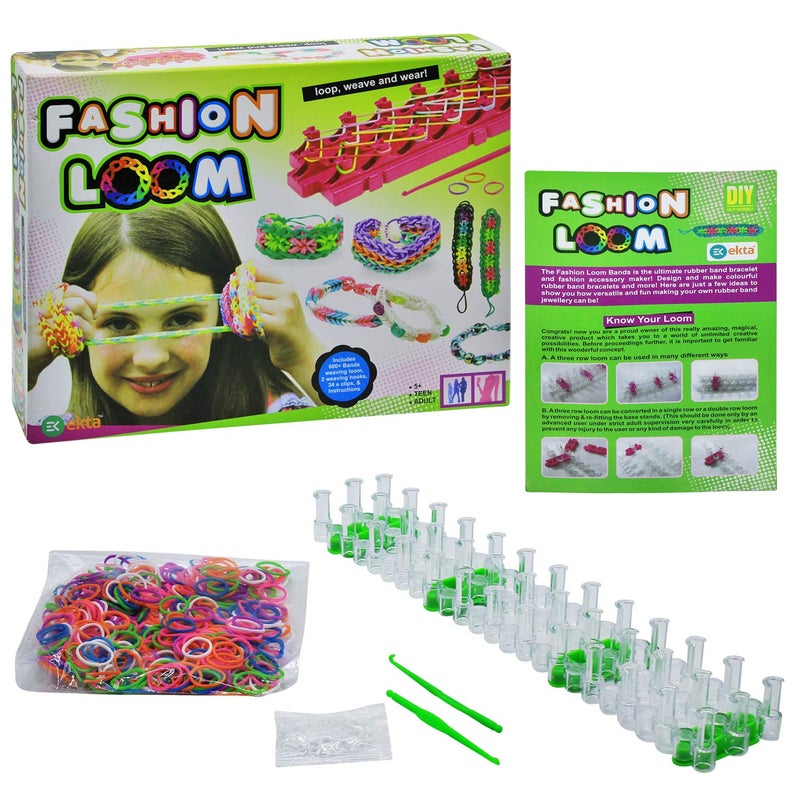 EKTA Rubber Fashion Loom Bands (Multi Color) for Girls Kid, Small - Image 5
