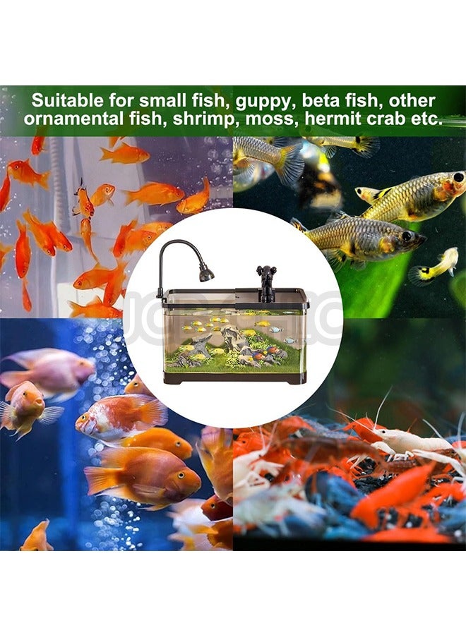 JCB CHIC Fish Tank, Small Aquarium Tank Kit with Water Grass Lamp & Oxygen Water Pump Filter for Starters, Clear Plastic Fish Tank for Betta Fish Goldfish and Turtle(M) - Image 5