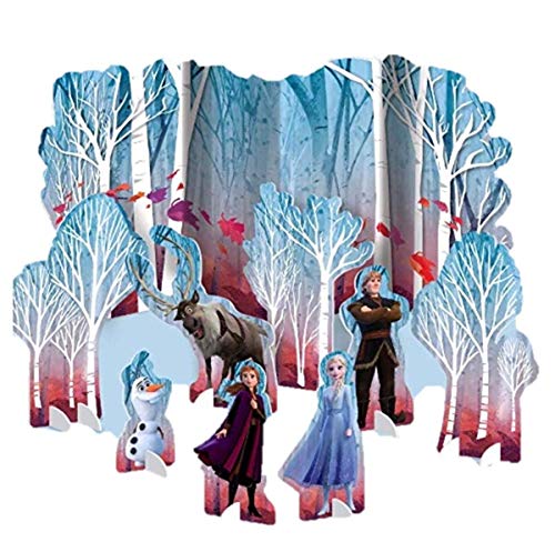 Amscan Disney Frozen 2 Multicolor Table Decorating Kit 9 Pc Set Vibrant Design HighQuality Sturdy Perfect Party Essential For Themed Parties Events