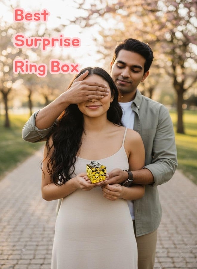 WARMINGO DE Plastic Gold Polished Ring Box for Proposal & Engagement | Elegant Jewelry Gift Box for Ring | Valentine, Wedding & Anniversary Gift - Image 3