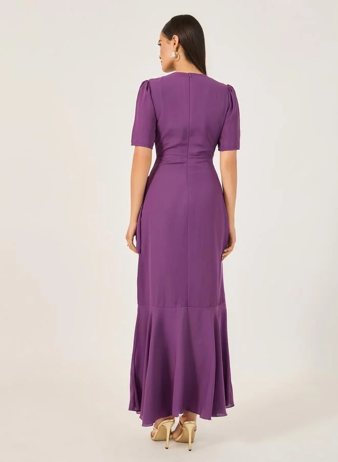 Styli Ruffled Violet Dress