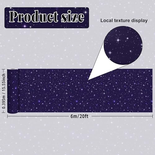 Naozinebi Outer Space Bulletin Board Roll Reusable Waterproof Erasable Night Sky Board Galaxy Fabric Bulletin Board Fadeless Night Sky Background Galaxy Planet Poster for Classroom Decor Wrap Craft 155 x20ft - Image 3