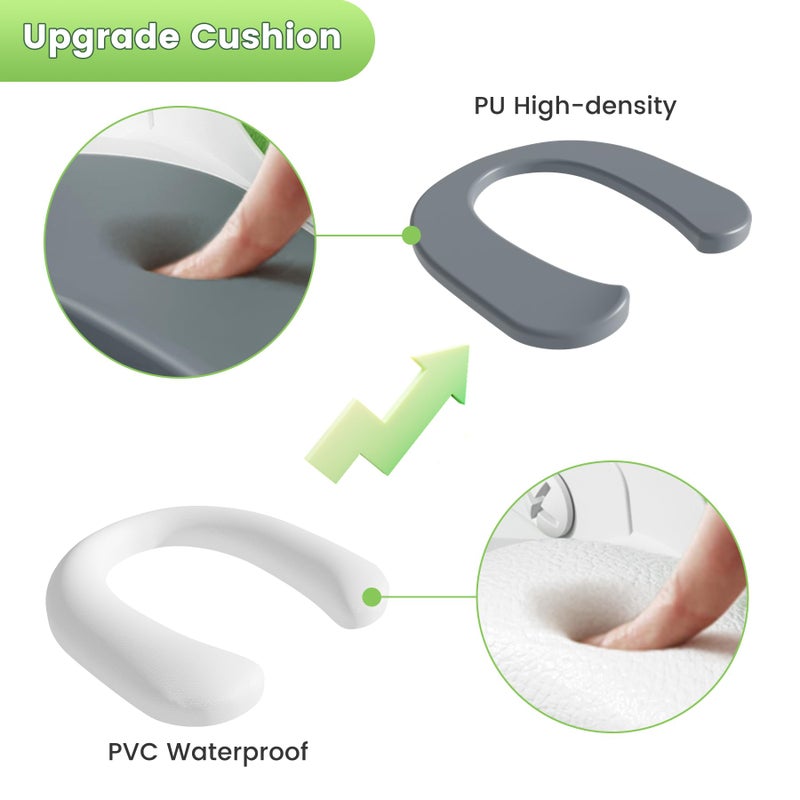 Rabb 1st Potty Training Seat, Upgrade Toddler Toilet Seat for Kids Boys Girls, 2 in 1 Potty Training Toilet, Splash Guard Anti-Slip Pad Step Stool(Blueyellow-Pu) - Image 3