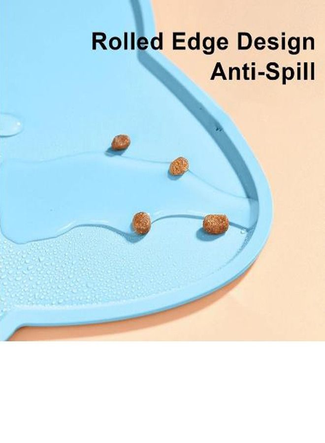 حصيرة تغذية مقاومة للماء وغير قابلة للانزلاق للحيوانات الأليفة (زرقاء) - Image 4