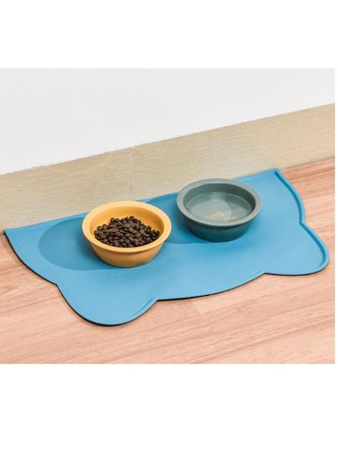 حصيرة تغذية مقاومة للماء وغير قابلة للانزلاق للحيوانات الأليفة (زرقاء) - Image 5