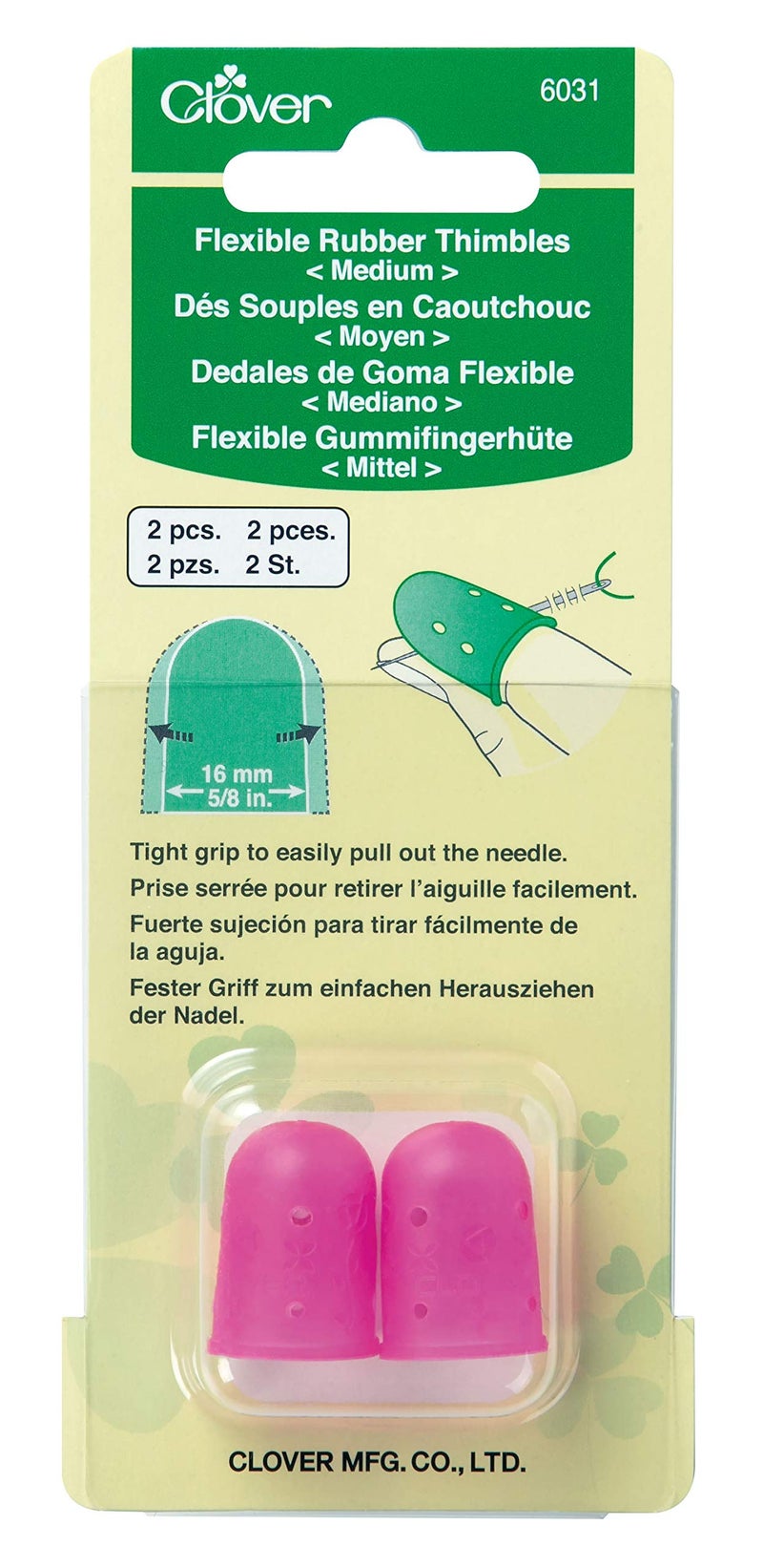 Clover Flexible Rubber Medium Thimble pink 2
