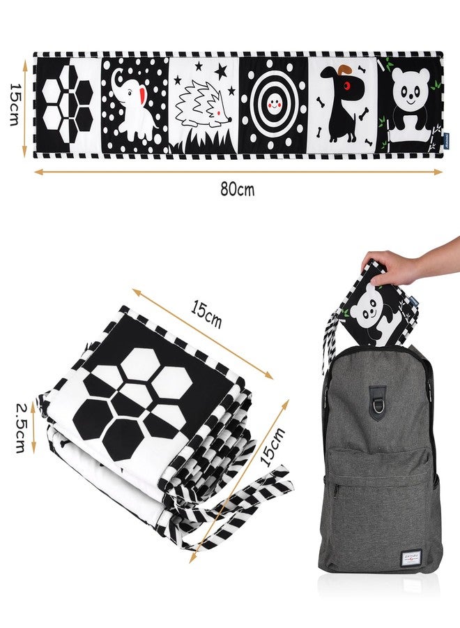 Vicloon Black and White Baby Toys, High Contrast Baby Book for Newborn 0-3 3-6 Months, Infant Tummy Time Toys, Early Education Sensory Toys, Visual Stimulation Folding Cloth Book for Boys Girls - Image 2