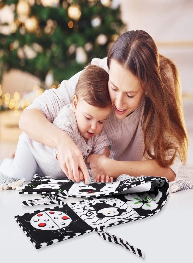Vicloon Black and White Baby Toys, High Contrast Baby Book for Newborn 0-3 3-6 Months, Infant Tummy Time Toys, Early Education Sensory Toys, Visual Stimulation Folding Cloth Book for Boys Girls - Image 5