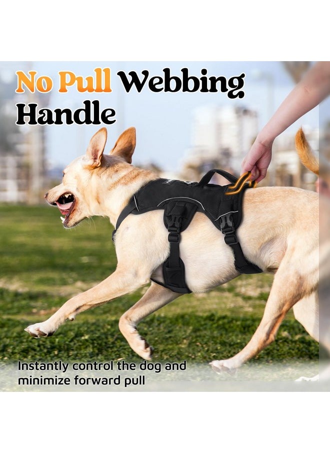 Rabbitgoo rabbitgoo Escape Proof Dog Harness, Soft Padded Full Body Pet Harness, Reflective Adjustable No Pull Vest with Lift Handle and Leash Clip for Large Dogs Walking Hiking Training, L, Black  - Image 3