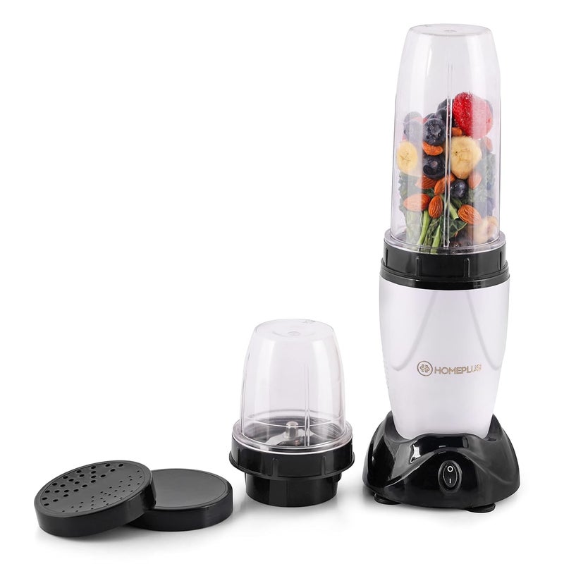 Home Plus Homeplus Nutri Blender for smoothie and juices | Juicer mixer grinder | Smoothie maker blender for Kitchen | Powerful 400W motor 20000 RPM | Shake maker, Chutney, Nutribullet blender (White) - Image 1