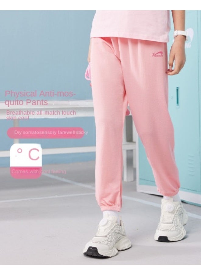 Noble bird Girls' Pants Summer Thin Trousers Kids' Cooling Pants Outdoor Long Pants For Big Children Sports Pants Elastic Cuffs Running Pants - Image 1