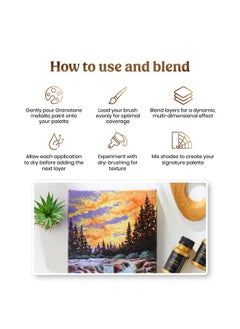 Granotone GRANOTONE Venezia Metallic Acrylic Paint - 50ml, 12 Shades, Non-Fading, Indoor/Outdoor, Non-Toxic, for Artists, Hobbyists & Kids, Made in India  - Image 4
