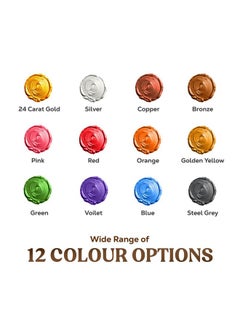 Granotone GRANOTONE Venezia Metallic Acrylic Paint - 50ml, 12 Shades, Non-Fading, Indoor/Outdoor, Non-Toxic, for Artists, Hobbyists & Kids, Made in India  - Image 3