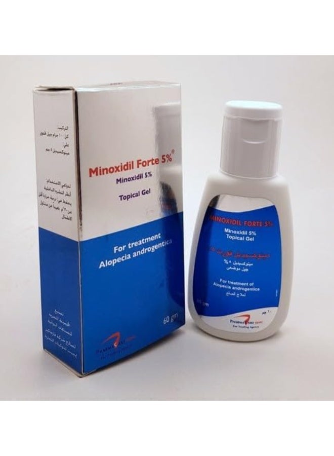 Minoxidil Forte 5% Topical Gel for Androgenetic Alopecia Treatment, 60g - Image 1