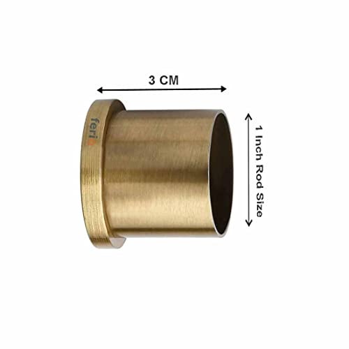 Ferio Zinc Curain Brackets Wall to Wall Counsil for Door and Window 1 Inch Brass Antique Set of 1 (Pack of 2) - Image 2
