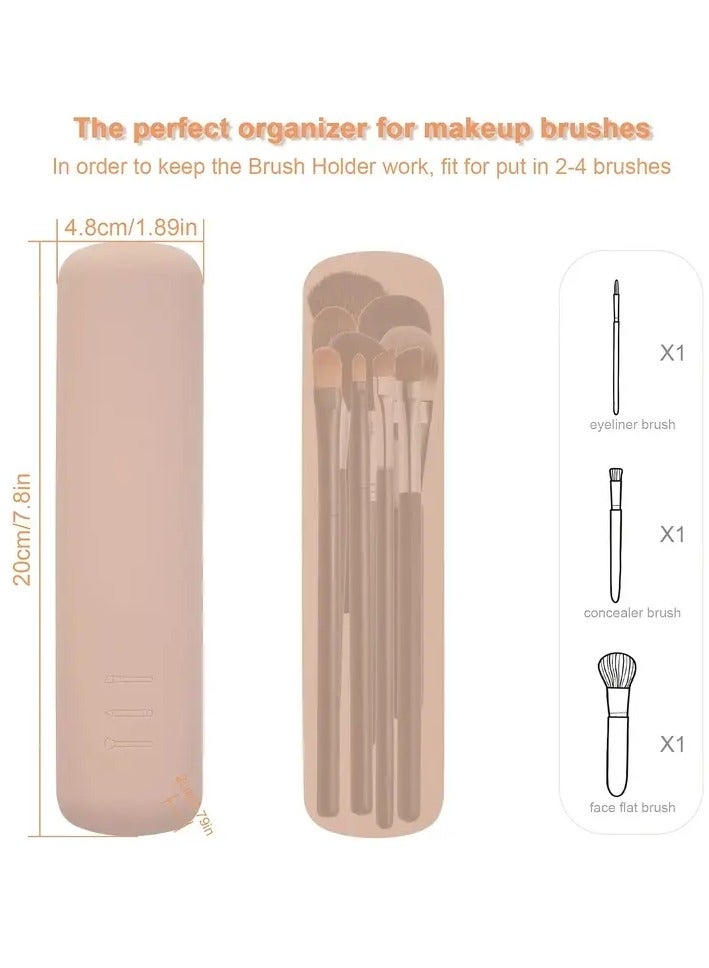 أوريتي حامل فرشاة المكياج للسفر مصنوع من السيليكون، حامل فرشاة الوجه التجميلية العصري والمحمول، ناعم وأنيق، منظم أدوات المكياج للسفر - Image 3