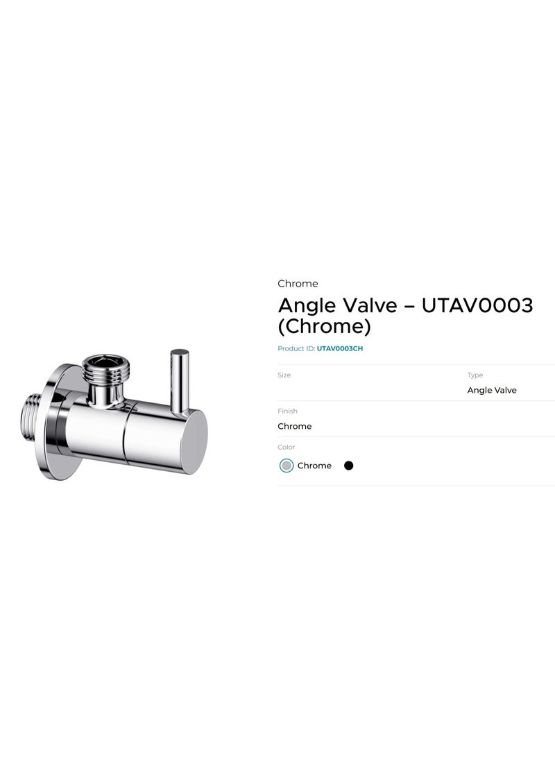 يوتوبيا UTOPIA Angle Valve, Chrome (UK-Origin) - Image 1