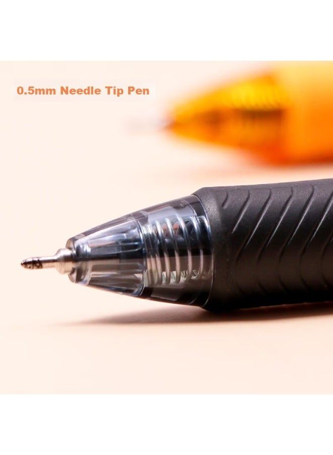 بنتل Pentel Bln105 قلم جل أسود قابل للسحب، قلم توقيع أنيق 0.5 مم، قلم سريع الجفاف للأعمال والطلاب، قلم مائي، قرطاسية، أسطوانة سوداء بحبر أسود، عبوة من 12 قطعة - Image 2